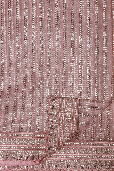 Pink Fabric of Embroidered Saree