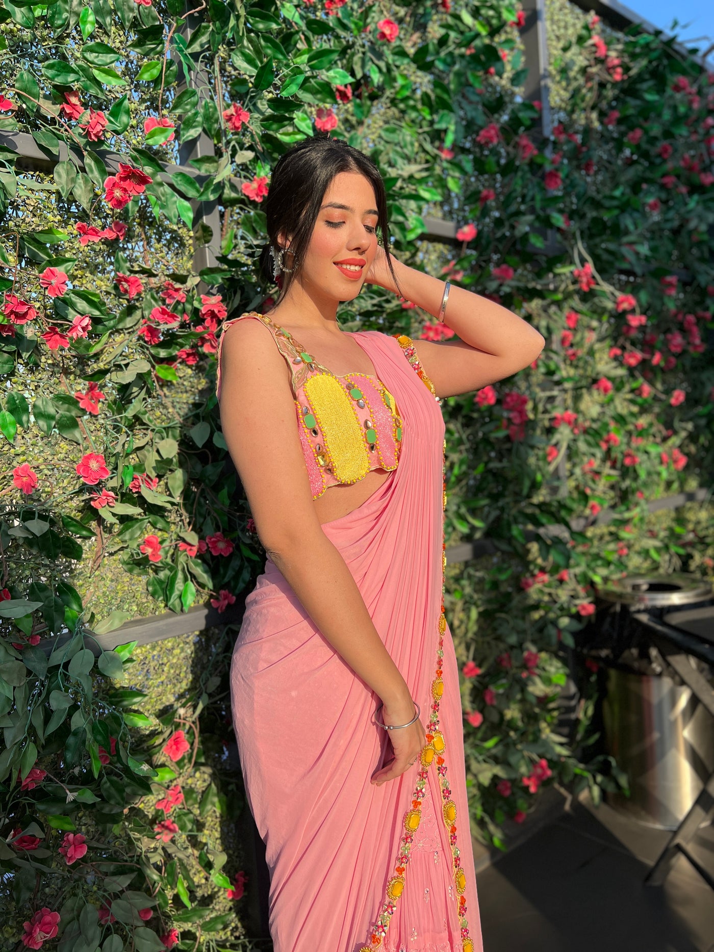 Light Pink Sharara Saree