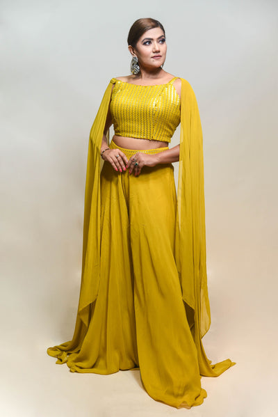 classic yellow color geomatical motif style dress